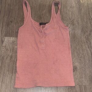 Brandy Melville Dusty Pink Ribbed Tank Top
